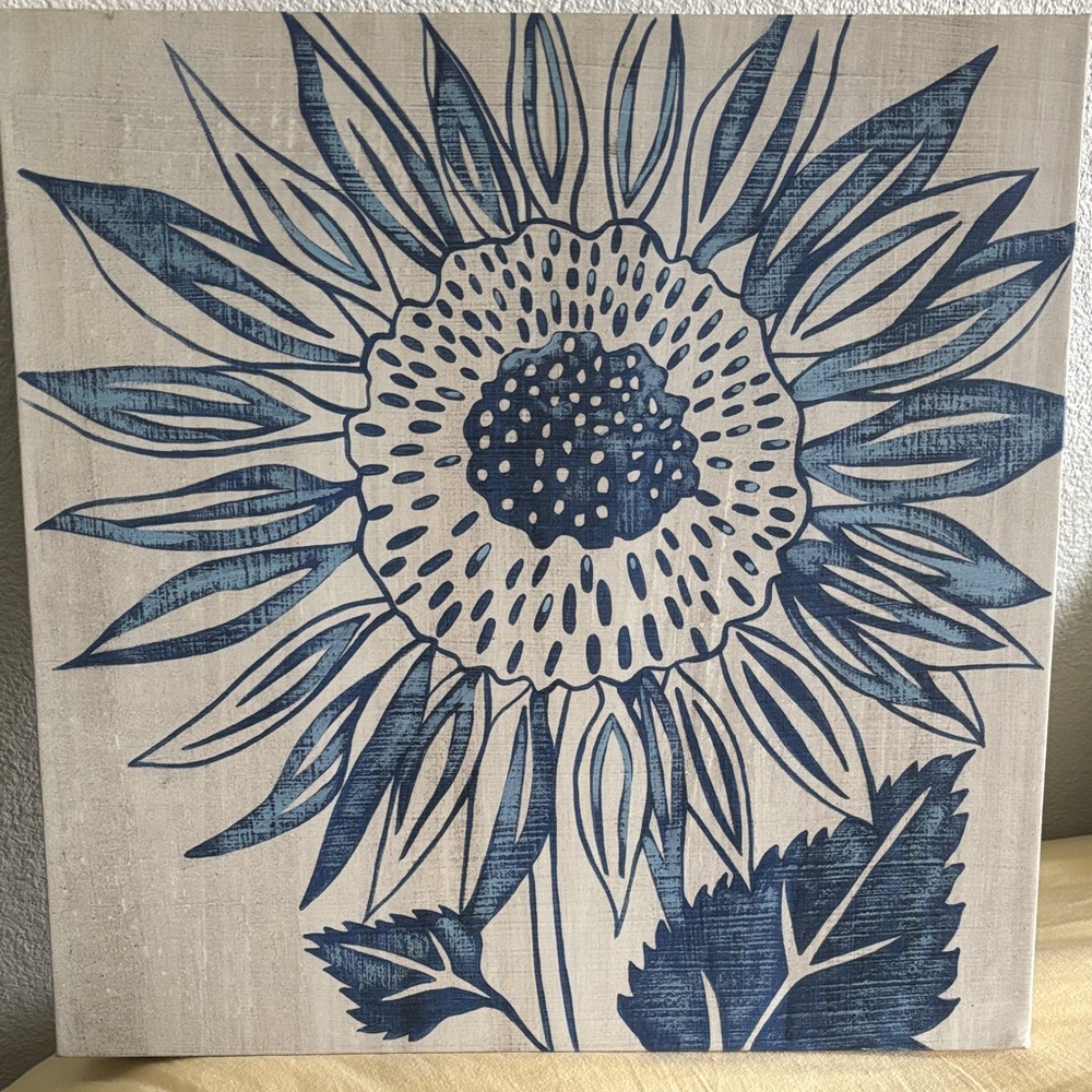 Blue Sunflower Canvas Wall Art